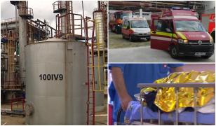 Cum s-a petrecut accidentul de la Petromidia. Surse: Femeia ar fi scăpat un sac în rezervor şi ar fi încercat să-l scoată, dar a căzut. Colegul a încercat s-o ajute