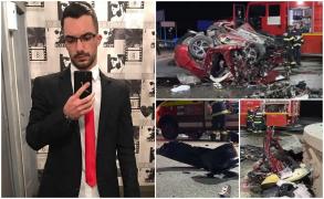 Alex a sfârșit într-un morman de fiare, la doar 23 de ani. Mașina tânărului s-a făcut praf într-un sens giratoriu din Năvodari