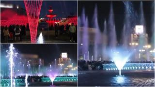 Spectacol în centrul Capitalei. Cele 44 de fântâni arteziene au prins viață. Oamenii, lăsați fără cuvinte efectelor tridimensionale, unice în Europa