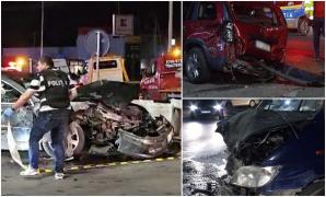 Trei mașini s-au făcut bucăți pe DN1, la ieșirea din Corbeanca. Unul dintre șoferi nu a acordat prioritate