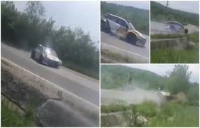 Accident teribil filmat la Raliul Argeșului. Unul dintre echipaje s-a răsturnat cu mașina la câțiva metri de spectatori