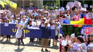 Greva profesorilor: Dascălii pregătesc marţi cel mai mare protest, în Piaţa Victoriei. Vor salarii între 4.000 şi 9.000 de lei