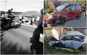 "M-am speriat, puteam să fac infarct". Un șofer neatent din Iași a pierdut controlul volanului și a ajuns în curtea unor localnici, după ce a acroșat o altă mașină