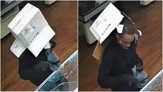 A dat buzna într-un magazin de telefoane cu o cutie pe cap. Deranjat că nu îşi vedea bine "prada", americanul şi-a dezvăluit singur chipul