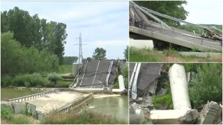 Cum arată podul de la Luţca, la un an de la prăbuşire. N-a fost reabilitat din cauza unei păsări protejate. "Pentru o găină nu faci podul?"