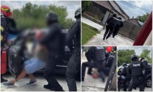 "Nu pune mâna pe volan! Afară, culcat!" Un bărbat care amenința că își dă foc în mașină, în fața casei fostei soții, luat pe sus de mascați, în Giurgiu