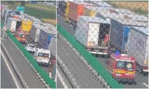 Zeci de migranți găsiți aproape asfixiați la Vama Nădlac, înghesuiți într-un camion frigoric. Strigau după ajutor din remorca TIR-ului