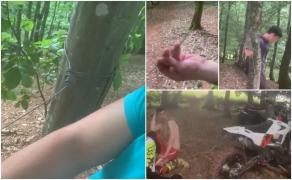 Gest criminal în pădurea de la Băița. Motocicliști tăiați de sârma legată intenționat între doi copaci, la nivelul gâtului, pe traseul de enduro