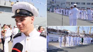 Emoții mari pentru absolvenţii Colegiului Militar de Marină din Constanţa, la absolvire: "Îmi tremurau picioarele"