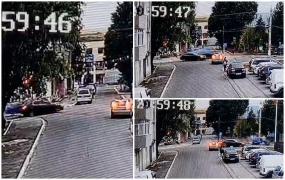 Momentul accidentului dramatic din Vaslui, când un copil de 5 ani este aruncat zeci de metri din maşină cu tot cu portieră. Se afla pe bancheta din faţă