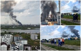 Explozie urmată de incendiu la Petromidia. Flăcările au fost stinse, dar pericolul nu a trecut