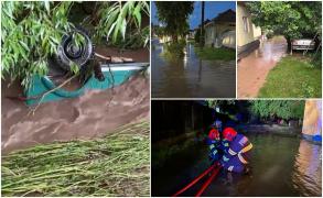 Străzi inundate și mașini înghițite de ape, după avertizările cod roșu de vreme rea. Ploile torențiale au făcut ravagii în țară