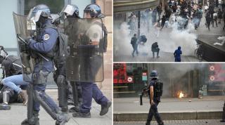 Marile oraşe din Franța, câmp de luptă pentru mii de protestatari furioși. Au incendiat maşini, clădiri publice şi au jefuit magazine