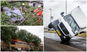 Poly, cea mai puternică furtună de vară care a lovit Olanda, a făcut două victime. Rafalele infernale, de 145 km/h, au pus la pământ tot în cale