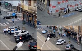 Trei bărbaţi s-au luat la bătaie în plină stradă, în Satu Mare. Poliţiştii au reuşit cu greu să-i despartă