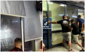 Furtună puternică în Gorj. Oamenii s-au baricadat în benzinării şi au închis tot. "Ţine poarta!"