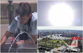 "Nu vedeţi că-i foc afară! Mori". Sudul României s-a copt sub codul portocaliu de caniculă. Temperaturile resimţite au depăşit 50 de grade Celsius