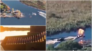 Momentul în care o unitate a forţelor speciale ucrainene debarcată în delta Niprului distruge două ambarcaţiuni. Cinci soldaţi ruşi, scoşi din luptă