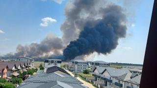 Incendiu puternic între Bragadiru şi Măgurele. Traficul, oprit pe ambele sensuri ale Centurii Bucureşti