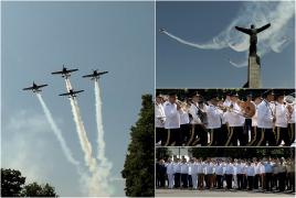 Zeci de aeronave au colorat cerul de ziua Aviaţiei Române în Capitală. Spectacol aerian de senzaţie cu cele mai puternice elicoptere şi avioane ale armatei