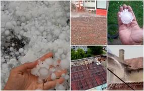 "Uitaţi-vă ce bolovani de grindină". Furtuna și vijeliile au măturat jumătate de țară. Grădinile oamenilor au fost acoperite de gheaţă în câteva minute