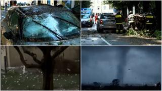 O tornadă a făcut prăpăd lângă Milano. Clădiri rămase fără acoperişuri, zeci de copaci smulşi din rădăcini. Pompierii, chemaţi la peste 100 de intervenţii