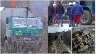 Rezultatele anchetei după tragedia cu 3 morţi din Jilţ. Experții dau vina pe mineri, dar și pe starea tehnică a camionului care a căzut de pe pod