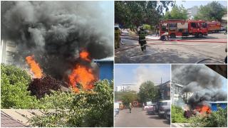 Incendiu în zona Piaţa Muncii din Capitală: 6 persoane au avut nevoie de îngrijiri medicale şi 17 proprietăţi, afectate. Un bloc întreg, evacuat