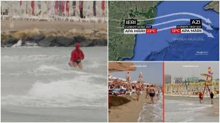 ANIMAŢIE. Fenomen rar pe litoralul românesc, în mijlocul verii. Cum a ajuns apa mării la 13 grade