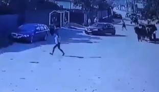 Băiețel călcat cu mașina pe un drum din Brașov, într-un gest ce pare intenționat. Accidentul a fost filmat de camere