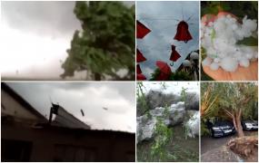 România lovită de un fenomen extrem: O tornadă puternică a luat pe sus acoperișul unei case din Brăila. Vântul a suflat cu viteze ce au ajuns şi la 70-75 km/h