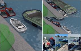 ANIMAȚIE. Momentul accidentului neobișnuit din portul Sulina, suprins de camerele de supraveghere. Remorcherul a fost total pierdut de sub control