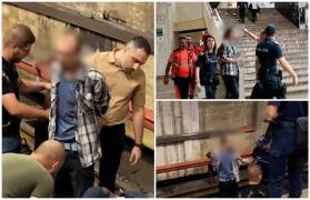 Haos la metrou, în staţia Piaţa Unirii 2. De ce s-a încătuşat de şine bărbatul: "Era disperat, săracul"