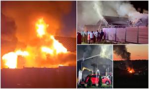 "Ne-am ajutat cu toții". Flăcări uriașe la Miroslava, localncii au luptat cot la cot cu pompierii, ca să stingă vâlvătaia