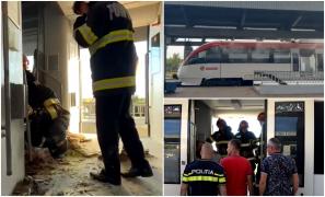 "A inceput fum, fum ca lumea, peste tot flacără". Un tren de călători a luat foc în Gara de Vest din Ploieşti, zeci de oameni s-au autoevacuat