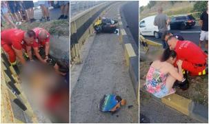 "Adi, te rog, fă ceva!" Imagini de groază și urlete de durere pe o şosea din Mehedinți, după ce un tânăr de 28 de ani s-a izbit cu motocicleta de o bordură