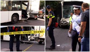 ANIMAŢIE. Cum s-a produs accidentul de pe Calea Dorobanți. Autobuzul STB plin cu pasageri abia plecase din staţie. Două ipoteze: de ce nu a frânat şoferul