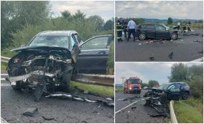 Dezastru pe DN1, după o depășire neregulamentară. Unul dintre șoferi a murit pe loc, celălalt a ajuns în stare gravă la spital