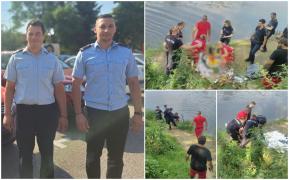 Dănuț și Tiberiu, doi pompieri sătmăreni, au sărit îmbrăcați în Someșul învolburat, ca să salveze o fată de 16 ani. Adolescenta a leșinat în brațele lor