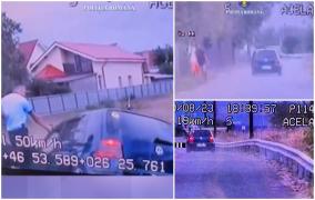 Urmărire ca în filme pe străzile din Dumbrava Roşie, în Neamţ. Încercând să scape de poliţie, şoferul a pierdut controlul volanului şi s-a oprit într-un stâlp
