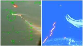 Momentul în care ruşii lovesc o şalupă militară plină cu soldaţi ucraineni cu zeci de proiectile, în apropiere de Insula Şerpilor