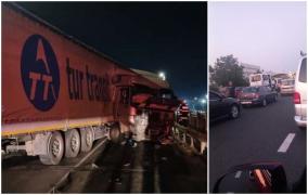 Trafic oprit la vama Giurgiu, după ce un TIR care trecea în Bulgaria a lovit parapeţii Podului Prieteniei