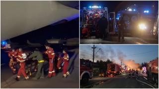 Explozia din Crevedia. Doi pompieri cu arsuri pe 50% din suprafaţa corpului au fost transferaţi la Bruxelles. Alţi doi pleacă la un spital din Milano