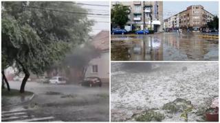 După caniculă, vijelii cumplite în mai multe zone din ţară. În câteva minute, vremea s-a transformat complet: "A căzut şi acoperişul!"