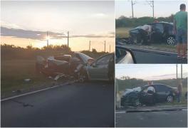 Cinci răniţi după un impact devastator între 2 maşini, în Galaţi. Circulaţia, paralizată zeci de minute pe DN 25