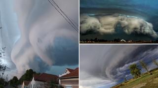 Fuioare ca de tornadă în România. Ce anunță norii "Arcus", care dau senzația că strivesc pământul