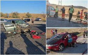 Impact devastator pe DN22, între Constanța și Tulcea. O femeie a murit, iar alte cinci persoane au ajuns în stare gravă la spital