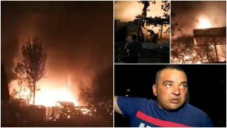 "Fugi că-ţi arde casa!" Noapte de foc într-un cartier din Târgu Jiu. Un incendiu de vegetaţie scăpat de sub control a făcut scrum o casă şi două anexe