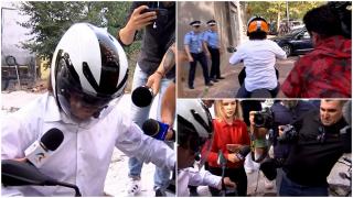 Tatăl lui Vlad Pascu a dat cu scuterul peste jurnalişti, la plecarea de la DIICOT. Polițiștii s-au autosesizat după gestul bărbatului