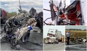 Cine sunt victimele tragediei de pe autostrada A1. Toți cei cinci bărbați au murit într-un microbuz strivit de două TIR-uri, la Ciorogârla